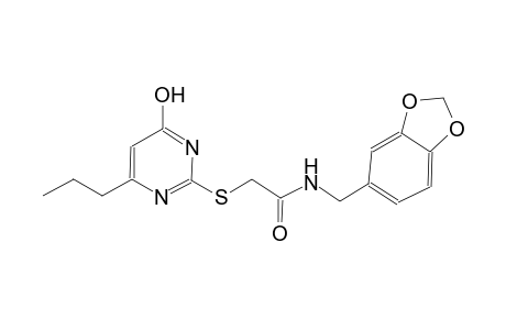 N-(1,3-benzodioxol-5-ylmethyl)-2-[(4-hydroxy-6-propyl-2-pyrimidinyl)sulfanyl]acetamide