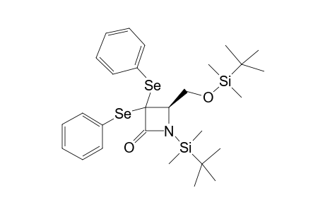 (4R)-1-(tert-Butyldimethylsilyl)-4-(tert-butyldimethylsilyloxymethyl)-3,3-bis(phenylselenyl)azetidin-2-one