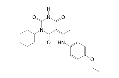 (5Z)-1-cyclohexyl-5-[1-(4-ethoxyanilino)ethylidene]-2,4,6(1H,3H,5H)-pyrimidinetrione