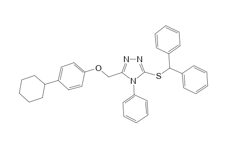 3-(benzhydrylthio)-5-[(4-cyclohexylphenoxy)methyl]-4-phenyl-1,2,4-triazole