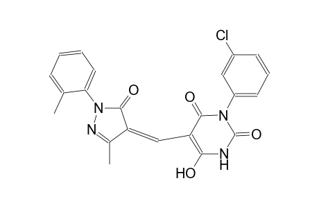 3-(3-chlorophenyl)-6-hydroxy-5-{(Z)-[3-methyl-1-(2-methylphenyl)-5-oxo-1,5-dihydro-4H-pyrazol-4-ylidene]methyl}-2,4(1H,3H)-pyrimidinedione