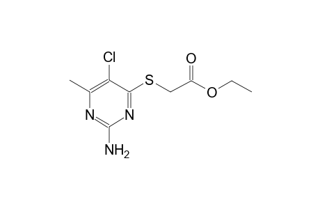 Acetic acid, 2-(2-amino-5-chloro-6-methyl-4-pyrimidylthio)-, ethyl ester