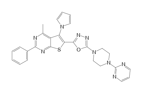 6-[2-(4-(pyrimidin-2-yl)piperazin-1-yl)-1,3,4-oxadiazol-5-yl]-[4-methyl-5-(1H-pyrrol-1-yl)]-2-phenylthieno[2,3-d]pyrimidine