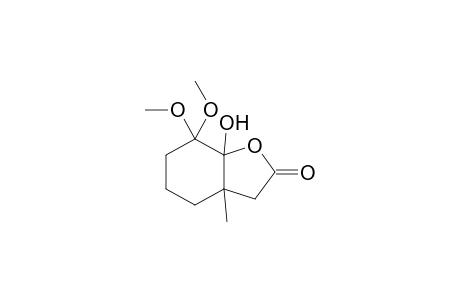 7a-Hydroxy-7,7-dimethoxy-3a-methyl-2-oxo-perhydrobenzofuran