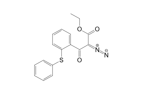 Benzenepropanoic acid, .alpha.-diazo-.beta.-oxo-2-(phenylthio)-, ethyl ester