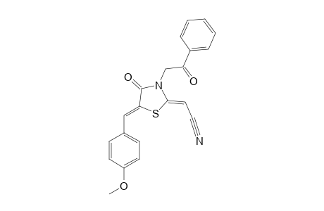 [5-(4-METHOXYPHENYL)-METHYLIDENE-4-OXO-3-(2-OXO-2-PHENYLETHENYL)-THIAZOLIDIN-2-YLIDENE]-ACETONITRILE
