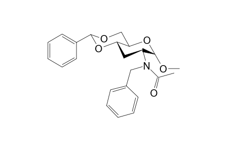Methyl 2-N-(Acetylbenzylamino)-2,3-dideoxy-4,6-O-(phenylmethylene)-.alpha.,D-ribo-hexopyranoside