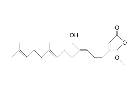 3-(4-Hydroxymethyl-8,12-dimethyl-3(Z),7(E),11-tridecatrienyl)-2,5-dihydro-2-methoxy-5-oxo-furane