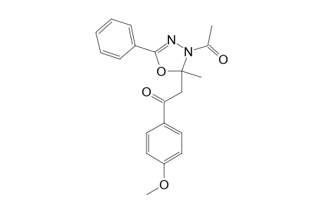 4-ACETYL-5-METHYL-5-[2-OXO-2-(4'-METHOXYPHENYL)-ETHYL]-2-PHENYL-1,3,4-OXADIAZOL-2-INE