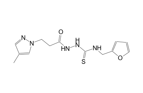 N-(2-furylmethyl)-2-[3-(4-methyl-1H-pyrazol-1-yl)propanoyl]hydrazinecarbothioamide