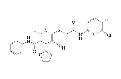 6-{[2-(3-chloro-4-methylanilino)-2-oxoethyl]sulfanyl}-5-cyano-4-(2-furyl)-2-methyl-N-phenyl-1,4-dihydro-3-pyridinecarboxamide