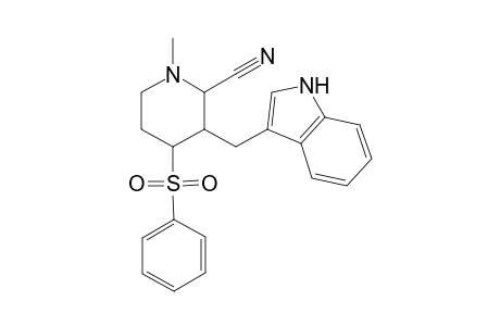 2-Cano-3-(3-indolylmethyl)-1-methyl-4-(phenylsulfonyl)piperidine