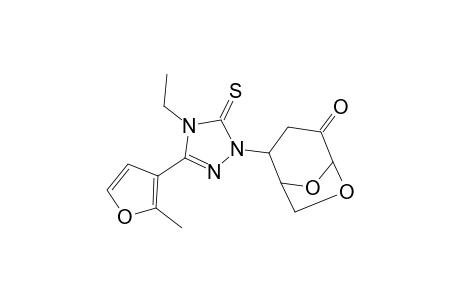 2-[4-ethyl-3-(2-methylfuran-3-yl)-5-sulfanylidene-4,5-dihydro-1H-1,2,4-triazol-1-yl]-6,8-dioxabicyclo[3.2.1]octan-4-one