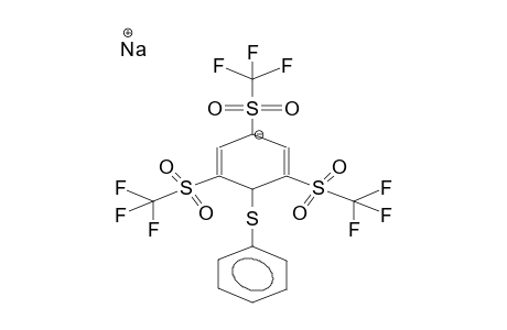 SODIUM 1,3,5-TRIS(TRIFLUOROMETHYLSULPHONYL)-4-PHENYLTHIO-2,5-CYCLOHEXADIENE ANION SALT