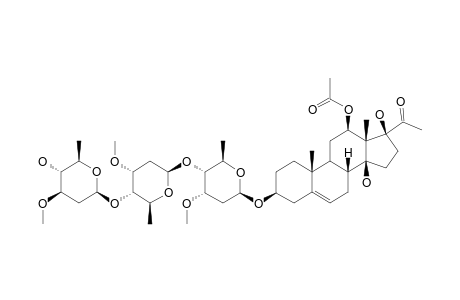 12-O-ACETYLPERGULARIN-3-O-BETA-D-OLEANDROPYRANOSYL-(1->4)-BETA-CYMAROPYRANOSYL-(1->4)-BETA-CYMAROPYRANOSIDE