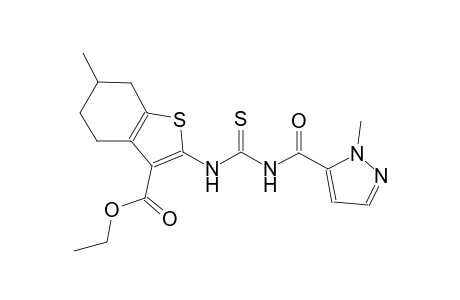 ethyl 6-methyl-2-[({[(1-methyl-1H-pyrazol-5-yl)carbonyl]amino}carbothioyl)amino]-4,5,6,7-tetrahydro-1-benzothiophene-3-carboxylate