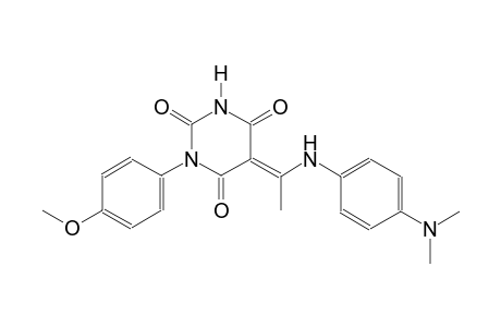 (5E)-5-{1-[4-(dimethylamino)anilino]ethylidene}-1-(4-methoxyphenyl)-2,4,6(1H,3H,5H)-pyrimidinetrione