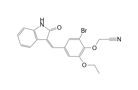 {2-bromo-6-ethoxy-4-[(Z)-(2-oxo-1,2-dihydro-3H-indol-3-ylidene)methyl]phenoxy}acetonitrile