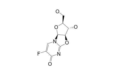 5-FLUORO-1-BETA-D-ARABINOFURANOSYL-URACIL-O(2)-2'-ANHYDRONUCLEOSIDE