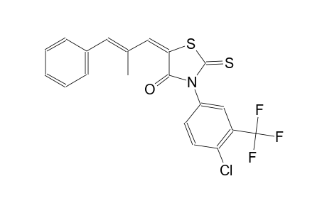 (5E)-3-[4-chloro-3-(trifluoromethyl)phenyl]-5-[(2E)-2-methyl-3-phenyl-2-propenylidene]-2-thioxo-1,3-thiazolidin-4-one