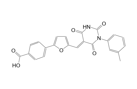 4-{5-[(E)-(1-(3-methylphenyl)-2,4,6-trioxotetrahydro-5(2H)-pyrimidinylidene)methyl]-2-furyl}benzoic acid