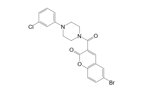 6-Bromanyl-3-[4-(3-chlorophenyl)piperazin-1-yl]carbonyl-chromen-2-one