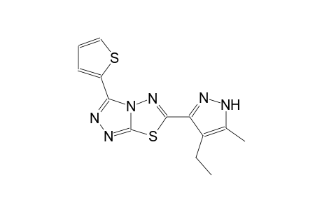 [1,2,4]triazolo[3,4-b][1,3,4]thiadiazole, 6-(4-ethyl-5-methyl-1H-pyrazol-3-yl)-3-(2-thienyl)-