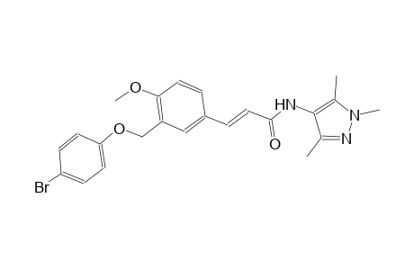 (2E)-3-{3-[(4-bromophenoxy)methyl]-4-methoxyphenyl}-N-(1,3,5-trimethyl-1H-pyrazol-4-yl)-2-propenamide