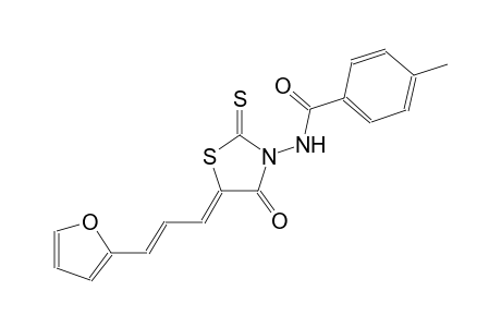 N-{(5Z)-5-[(2E)-3-(2-furyl)-2-propenylidene]-4-oxo-2-thioxo-1,3-thiazolidin-3-yl}-4-methylbenzamide