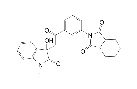 2-[3-[2-(1-methyl-3-oxidanyl-2-oxidanylidene-indol-3-yl)ethanoyl]phenyl]-3a,4,5,6,7,7a-hexahydroisoindole-1,3-dione