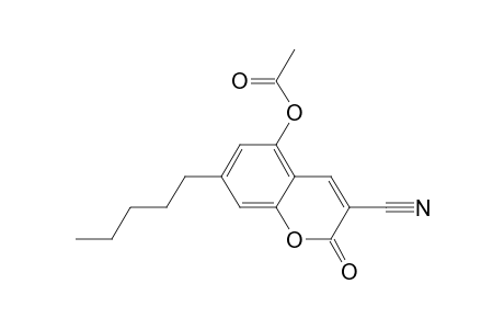2H-1-Benzopyran-3-carbonitrile, 5-(acetyloxy)-2-oxo-7-pentyl-