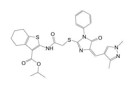 isopropyl 2-{[({(4E)-4-[(1,3-dimethyl-1H-pyrazol-4-yl)methylene]-5-oxo-1-phenyl-4,5-dihydro-1H-imidazol-2-yl}sulfanyl)acetyl]amino}-4,5,6,7-tetrahydro-1-benzothiophene-3-carboxylate