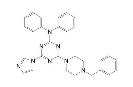 4-(1-imidazolyl)-N,N-diphenyl-6-[4-(phenylmethyl)-1-piperazinyl]-1,3,5-triazin-2-amine