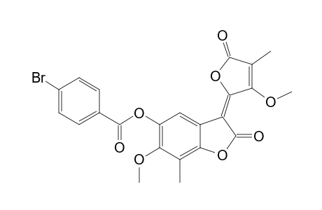 4-bromobenzoic acid [(3E)-2-keto-3-(5-keto-3-methoxy-4-methyl-2-furylidene)-6-methoxy-7-methyl-benzofuran-5-yl] ester