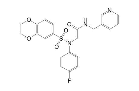 2-[(2,3-dihydro-1,4-benzodioxin-6-ylsulfonyl)-4-fluoroanilino]-N-(3-pyridinylmethyl)acetamide