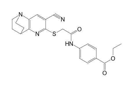 Benzoic acid, 4-[[2-[[4-cyano-1,6-diazatricyclo[6.2.2.0(2,7)]dodeca-2(7),3,5-trien-5-yl]thio]acetyl]amino]-, ethyl ester