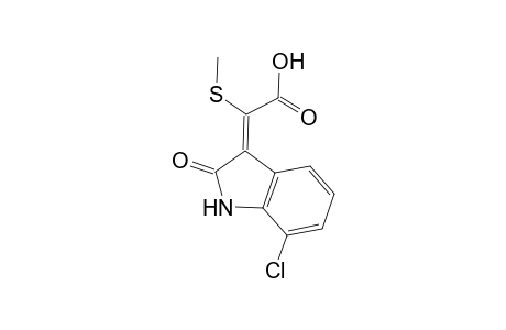 (2Z)-(7-chloro-1,2-dihydro-2-oxo-3H-indol-3-ylidene)-2-(methylsulfanyl)ethanoic acid