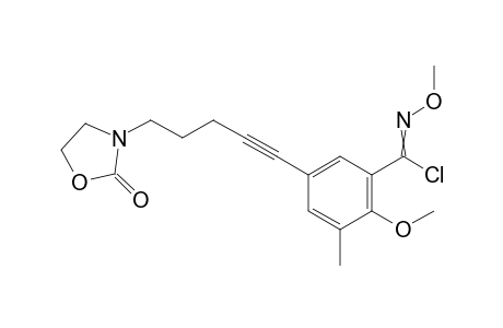 N,2-Dimethoxy-3-methyl-5-[5-(2-oxo-1,3-oxazolidin-3-yl)pent-1-yn-1-yl]benzenecarboximidoyl Chloride