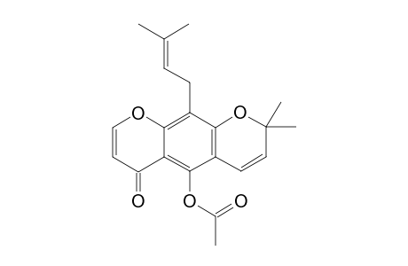 5-ACETOXY-8,8-DIMETHYL-10-(3-METHYLBUT-2-ENYL)-4H,8H-PYRANO-[2,3-G]-[1]-BENZOPYRAN-4-ONE