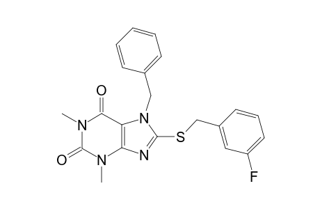 1H-Purine-2,6-dione, 8-[[(3-fluorophenyl)methyl]thio]-3,7-dihydro-1,3-dimethyl-7-(phenylmethyl)-