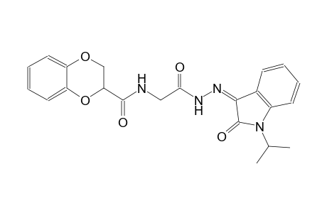 N-{2-[(2Z)-2-(1-isopropyl-2-oxo-1,2-dihydro-3H-indol-3-ylidene)hydrazino]-2-oxoethyl}-2,3-dihydro-1,4-benzodioxin-2-carboxamide