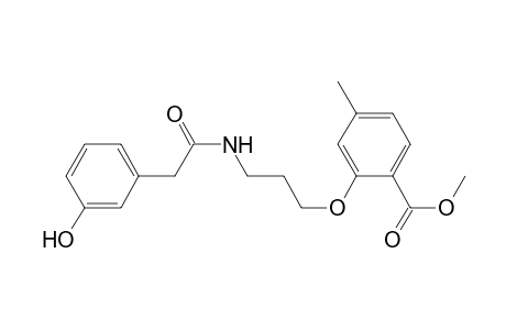 Benzoic acid, 2-[3-[[(3-hydroxyphenyl)acetyl]amino]propoxy]-4-methyl-, methyl ester