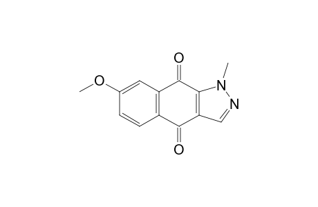 1H-Benz[f]indazole-4,9-dione, 7-methoxy-1-methyl-