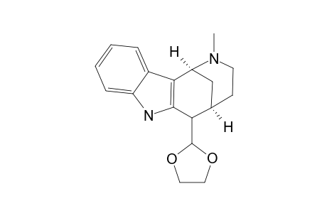 (1RS,5SR,6RS)-2-METHYL-1,2,3,4,5,6-HEXAHYDRO-1,5-METHANOAZOCINO-[4,3-B]-INDOLE-6-CARBALDEHYDE-ETHYLENE-ACETAL