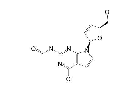 N-[4-CHLORO-7-(2,3-DIDEOXY-BETA-D-GLYCERO-PENT-2-ENOFURANOSYL)-7H-PYRROLO-[2,3-D]-PYRIMIDIN-2-YL]-FORMAMIDE