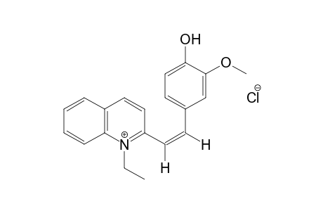 cis-1-ethyl-2-(4-hydroxy-3-methoxystyryl)quinolinium chloride