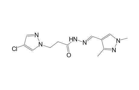 3-(4-chloro-1H-pyrazol-1-yl)-N'-[(E)-(1,3-dimethyl-1H-pyrazol-4-yl)methylidene]propanohydrazide