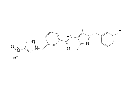 N-[1-(3-fluorobenzyl)-3,5-dimethyl-1H-pyrazol-4-yl]-3-[(4-nitro-1H-pyrazol-1-yl)methyl]benzamide