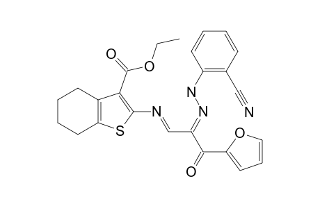 2-[2-[(2-CYANOPHENYL)-HYDRAZONO]-3-FURAN-2-YL-3-OXO-PROPYLIDENEAMINO]-4,5,6,7-TETRAHYDROBENZO-[B]-THIOPHENE-3-CARBOXYLIC-ACID-ETHYLESTER