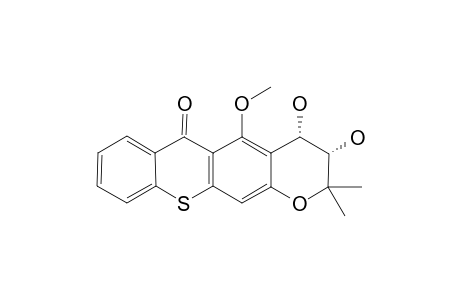 (+/-)-CIS-3,4-DIHYDRO-3,4-DIHYDROXY-5-METHOXY-2,2-DIMETHYL-2H,6H-PYRAN-[3,2-B]-THIOXANTHEN-6-ONE